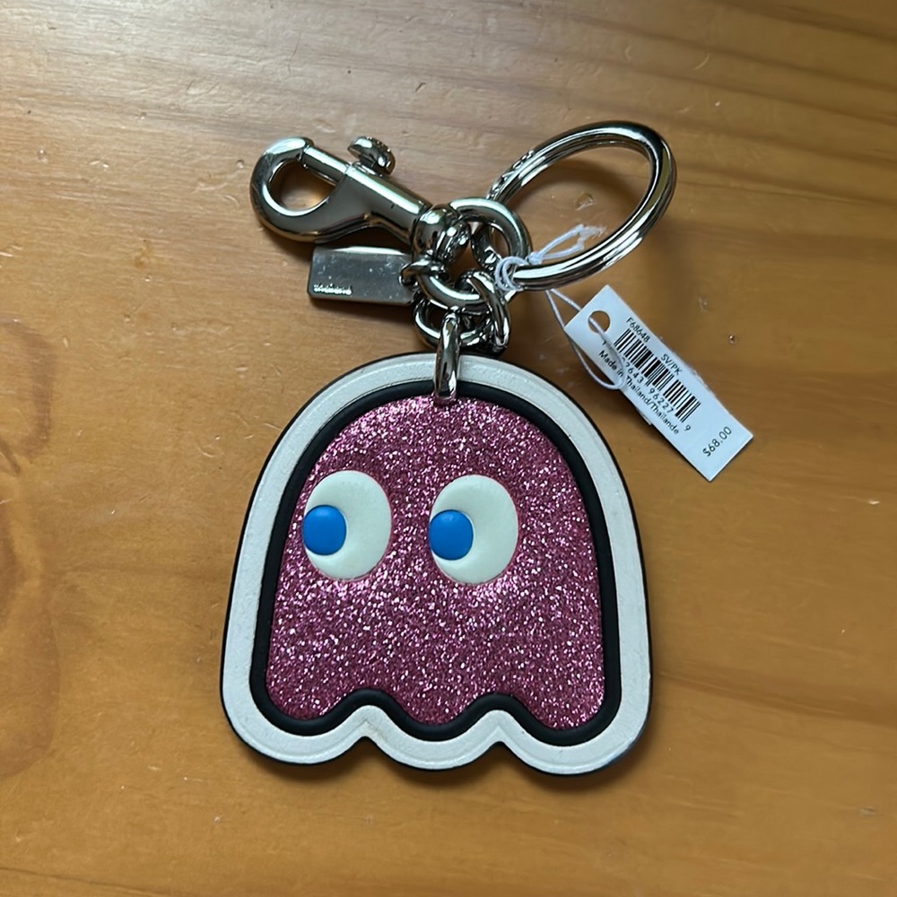 Coach Pac-Man keychain/fob “Pinky” NWT